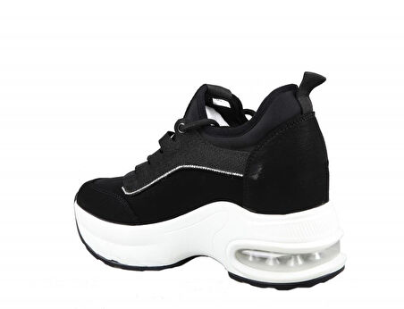 GUJA 24k300-2 Dolgu Topuk Siyah Kadın Sneakers
