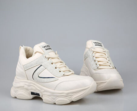 GUJA 24k302 Dolgu Topuk Bej Kadın Sneakers