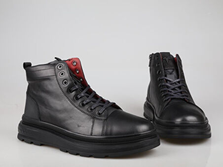 MARCOMEN 18473 Hakiki Deri Siyah Erkek Bot