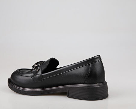 Feles 16-2808 Loafer Siyah Kadın Babet