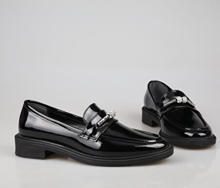 Miss Park Moda k161/1 Loafer Siyah Kadın Babet