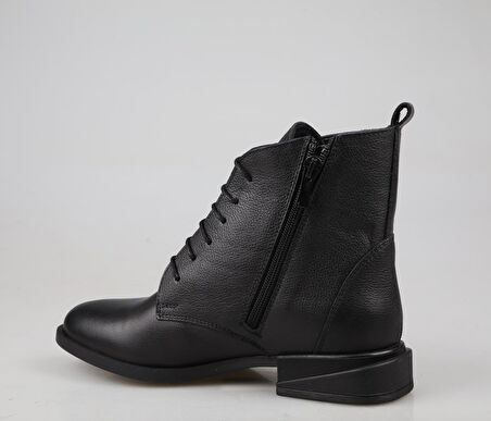 CASTLE BLACK 27491-1 Hakiki Deri Siyah Kadın Bot