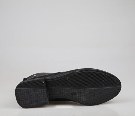 CASTLE BLACK 27491-1 Hakiki Deri Siyah Kadın Bot