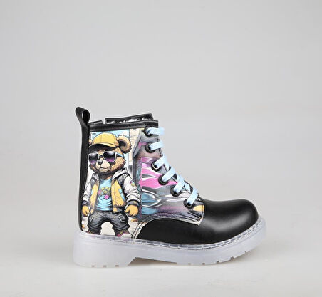 Bücür Ortopedi 600 Işıklı Siyah Mavi Çocuk Bot