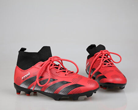 Cool Pele Çoraplı Krampon Kırmızı Çocuk Halı Saha Ayakkabısı