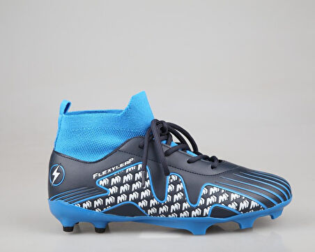 Cool Pele Çoraplı Krampon Saks Mavi Çocuk Halı Saha Ayakkabısı