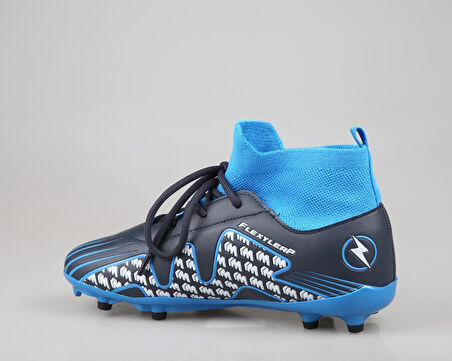 Cool Pele Çoraplı Krampon Saks Mavi Çocuk Halı Saha Ayakkabısı