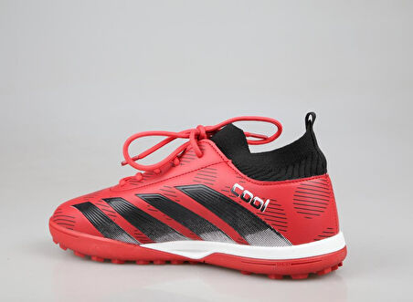 Cool Pele Çoraplı Kırmızı Çocuk Halı Saha Ayakkabısı