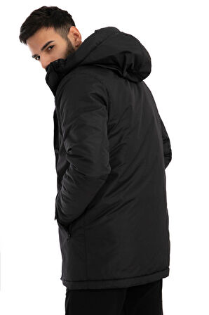 Erkek Polarlı Su Ve Rüzgar Geçirmez Kapüşonlu Kışlık Mont Kaban Parka