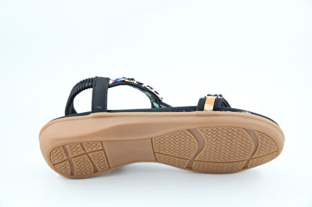 GUJA 25y150-11 Ortopedik Siyah Kadın Sandalet