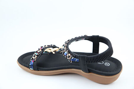 GUJA 25y150-11 Ortopedik Siyah Kadın Sandalet