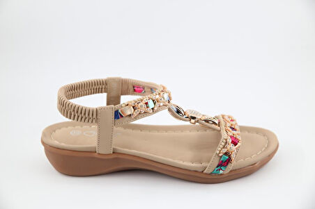 GUJA 25y150-11 Ortopedik Bej Kadın Sandalet