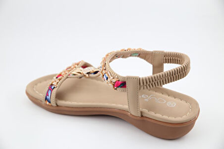 GUJA 25y150-11 Ortopedik Bej Kadın Sandalet