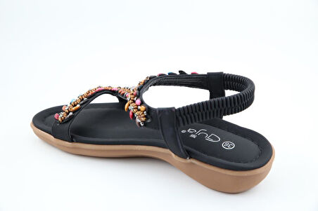 GUJA 25y150-8 Ortopedik Siyah Kadın Sandalet