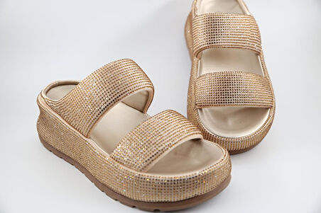 GUJA 25y400-4 Ortopedik Gold Kadın Terlik