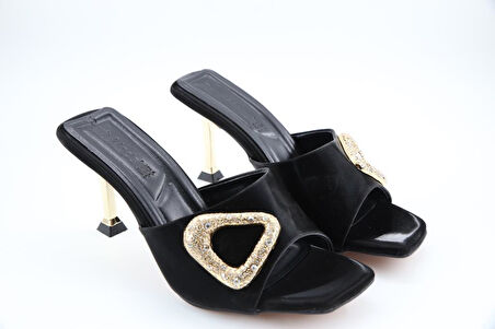 Miss Park Moda k7031 Topuklu Siyah Kadın Terlik