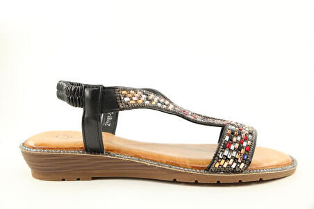 GUJA 25y187-3 Ortopedik Siyah Kadın Sandalet