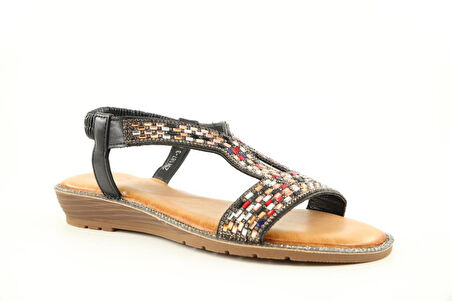 GUJA 25y187-3 Ortopedik Siyah Kadın Sandalet