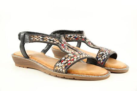 GUJA 25y187-3 Ortopedik Siyah Kadın Sandalet