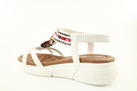 GUJA 25y154-3 Ortopedik Beyaz Kadın Sandalet