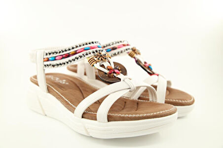 GUJA 25y154-3 Ortopedik Beyaz Kadın Sandalet