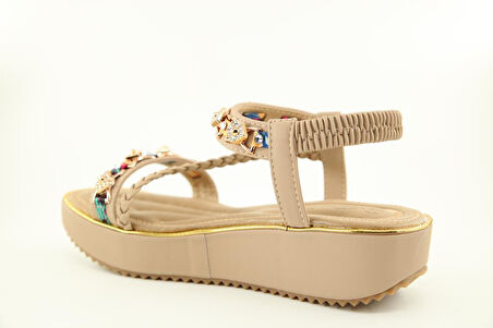 GUJA 25y121-4 Ortopedik Bej Kadın Sandalet