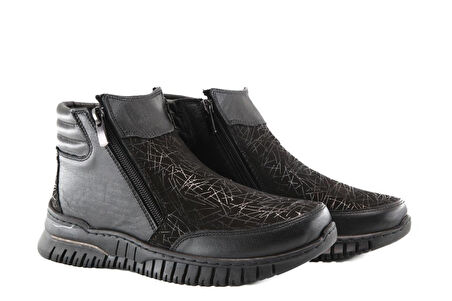 CASTLE BLACK 42753 Hakiki Deri Siyah Kadın Bot