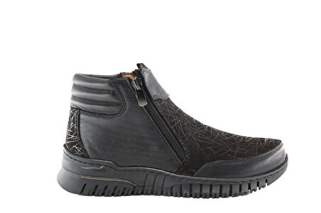 CASTLE BLACK 42753 Hakiki Deri Siyah Kadın Bot