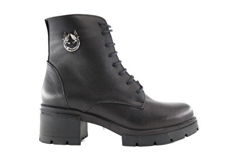 CASTLE BLACK 27361 Hakiki Deri Siyah Kadın Bot