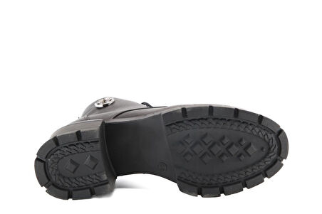 CASTLE BLACK 27361 Hakiki Deri Siyah Kadın Bot