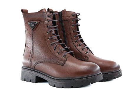 CASTLE BLACK 24121 Hakiki Deri Taba Kadın Bot