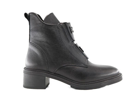 CASTLE BLACK 11032 Hakiki Deri Siyah Kadın Bot