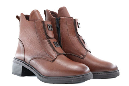 CASTLE BLACK 11032 Hakiki Deri Taba Kadın Bot