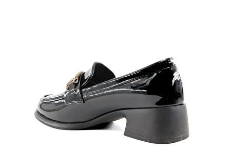 Miss Park Moda 161 k1014 Loafer Siyah Rugan Kadın Günlük Ayakkabı