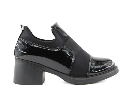 Miss Park Moda 207 k6668 Loafer Siyah Rugan Kadın Günlük Ayakkabı