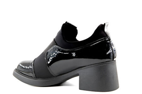 Miss Park Moda 207 k6668 Loafer Siyah Rugan Kadın Günlük Ayakkabı