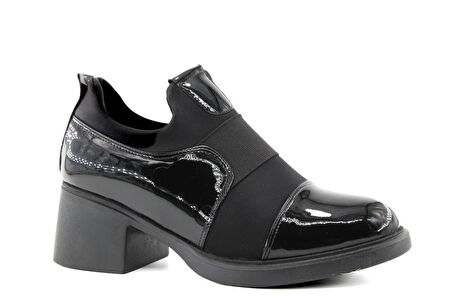 Miss Park Moda 207 k6668 Loafer Siyah Rugan Kadın Günlük Ayakkabı