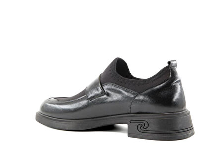 Miss Park Moda 208 k4065 Loafer Siyah Rugan Kadın Günlük Ayakkabı