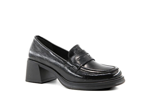Miss Park Moda 386 k1453 Loafer Siyah Rugan Kadın Günlük Ayakkabı