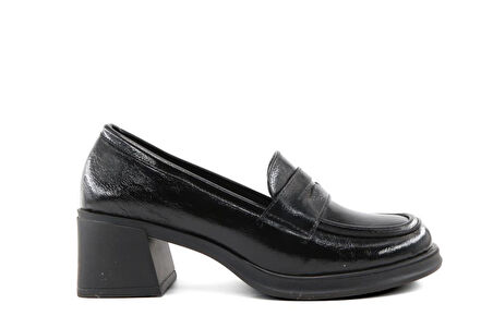 Miss Park Moda 386 k1453 Loafer Siyah Rugan Kadın Günlük Ayakkabı