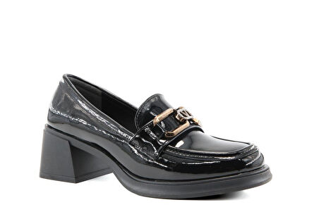 Miss Park Moda 386 k1457 Loafer Siyah Rugan Kadın Günlük Ayakkabı