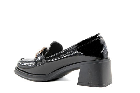 Miss Park Moda 386 k1457 Loafer Siyah Rugan Kadın Günlük Ayakkabı