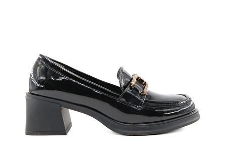 Miss Park Moda 386 k1457 Loafer Siyah Rugan Kadın Günlük Ayakkabı