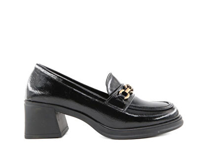 Miss Park Moda 386 k1464 Loafer Siyah Rugan Kadın Günlük Ayakkabı