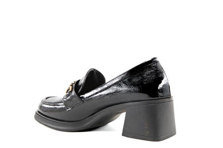 Miss Park Moda 386 k1464 Loafer Siyah Rugan Kadın Günlük Ayakkabı