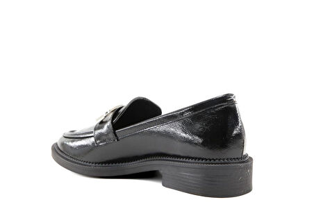 Miss Park Moda 386 k909 Loafer Siyah Rugan Kadın Günlük Ayakkabı
