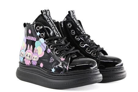 Bücür Ortopedi k04 Labubu Siyah Çocuk Bot