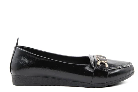 Style Star YS3008 Siyah Rugan Kadın Babet