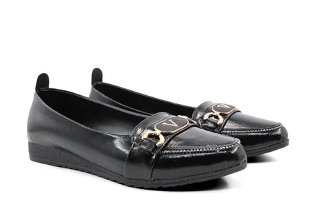 Style Star YS3008 Siyah Rugan Kadın Babet