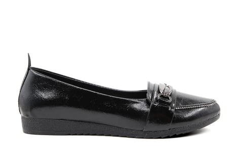 Style Star YS3058 Siyah Rugan Kadın Babet